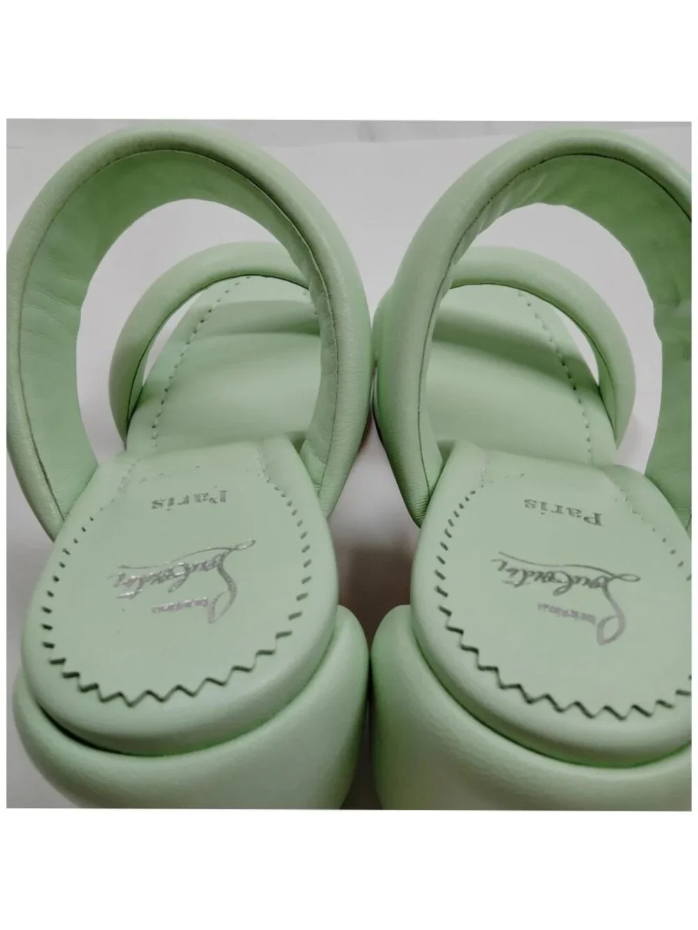Authentic Christian Louboutin Just Nothing Mint Green Leather Heeled Sandals